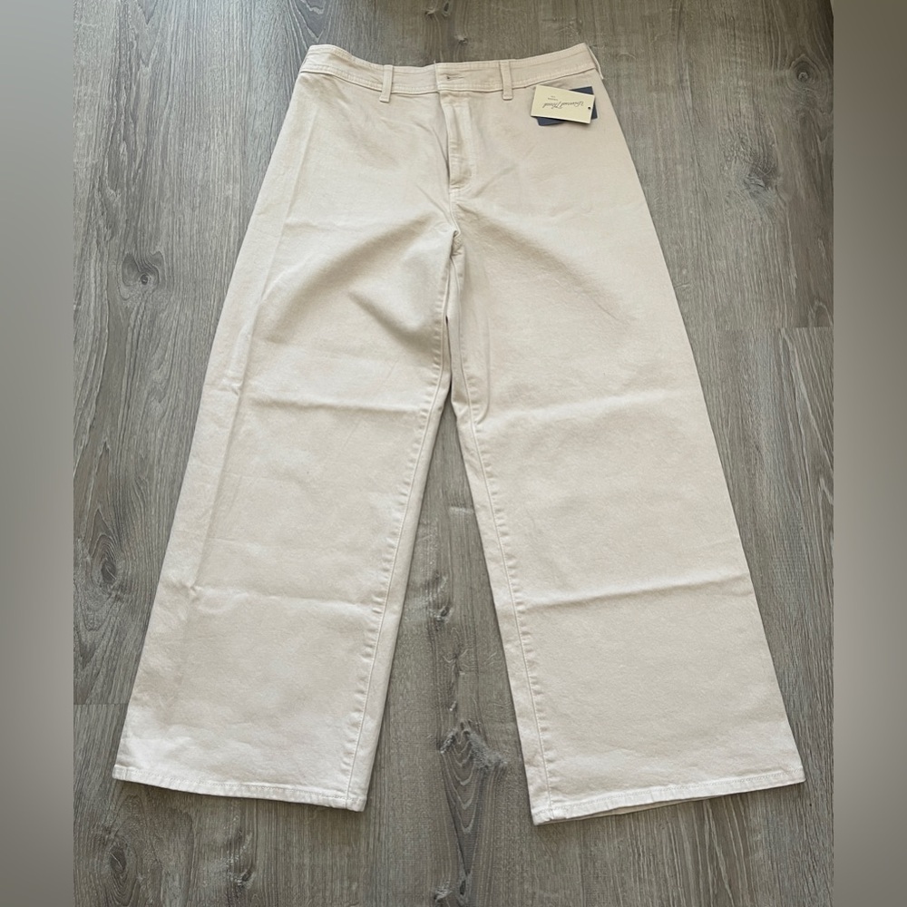 New Cream Wide-Leg Pants Size 14
